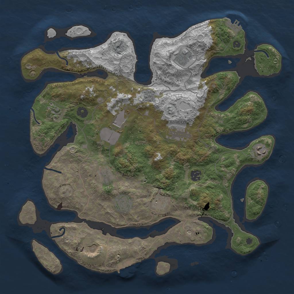 Rust Map: Procedural Map, Size: 4000, Seed: 1148849947, 19 Monuments