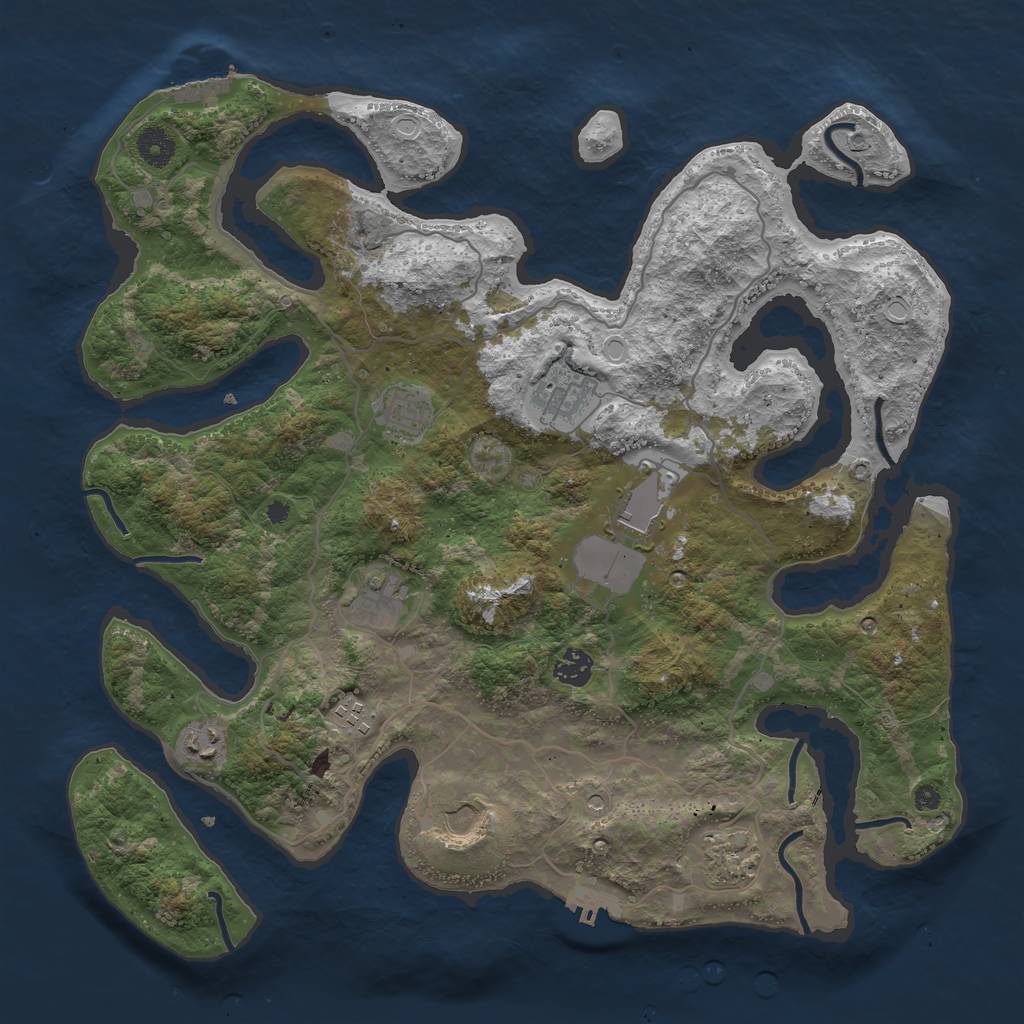 Rust Map: Procedural Map, Size: 4000, Seed: 768678, 17 Monuments