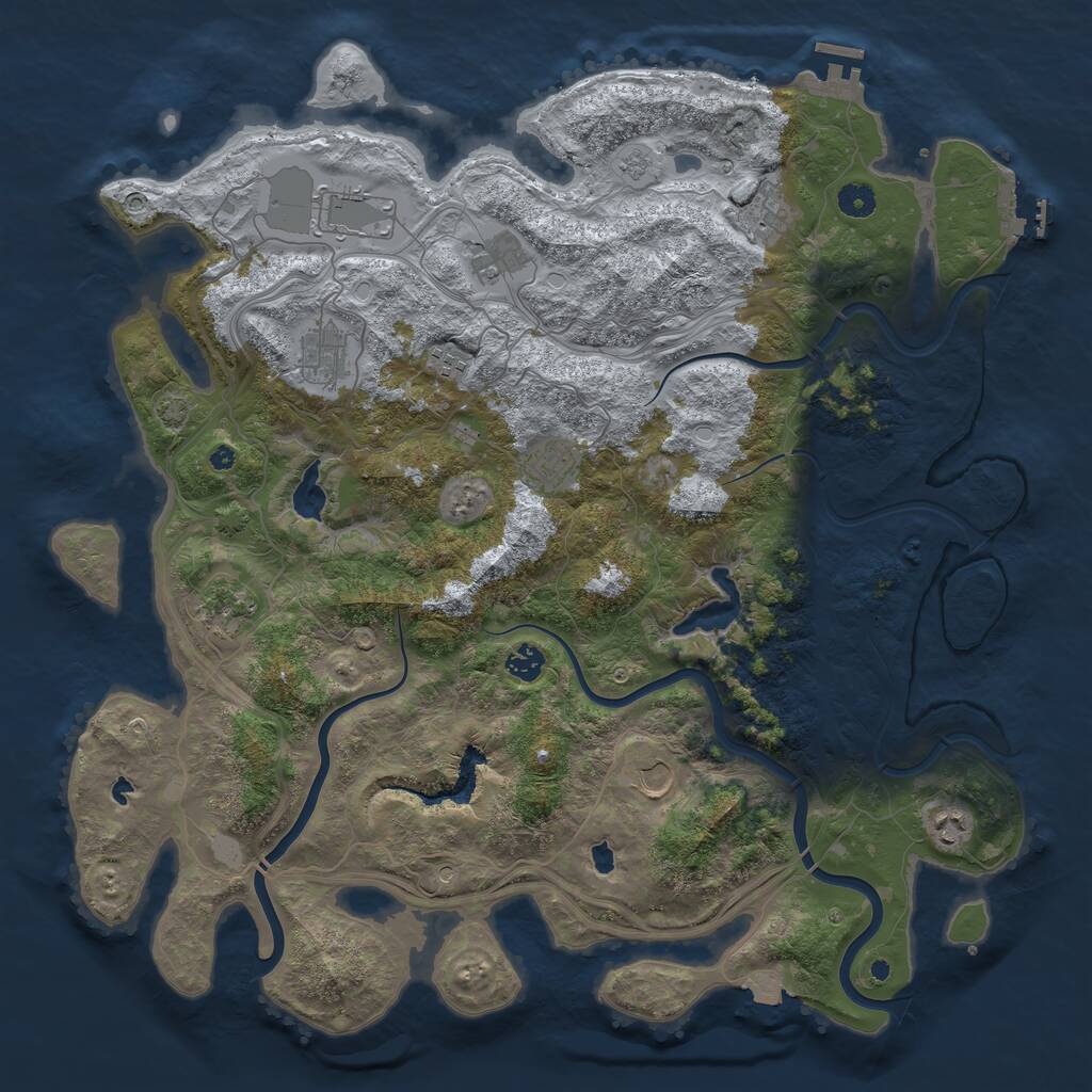 Rust Map: Procedural Map, Size: 4500, Seed: 1585061523, 16 Monuments
