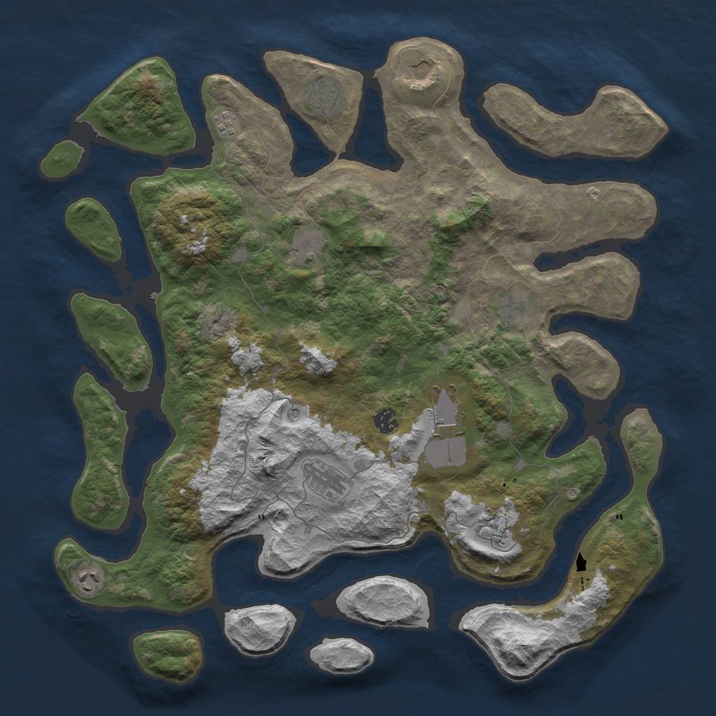 Rust Map: Barren, Size: 4500, Seed: 656, 13 Monuments