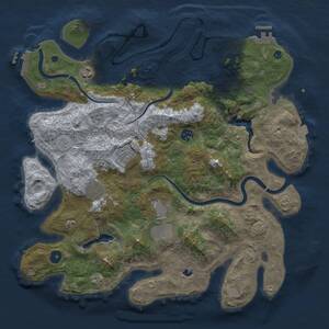 Thumbnail Rust Map: Procedural Map, Size: 4000, Seed: 795605, 12 Monuments