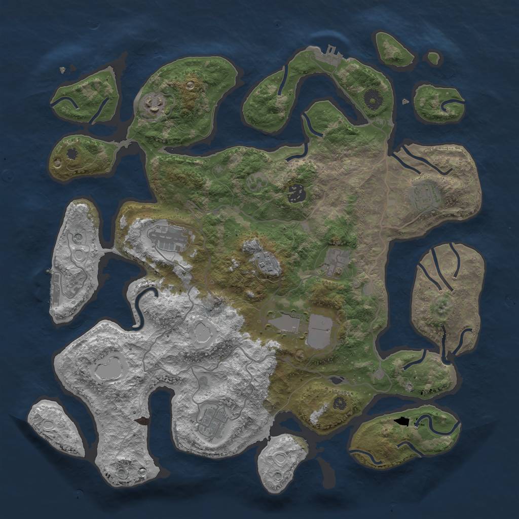 Rust Map: Procedural Map, Size: 4000, Seed: 756592, 16 Monuments