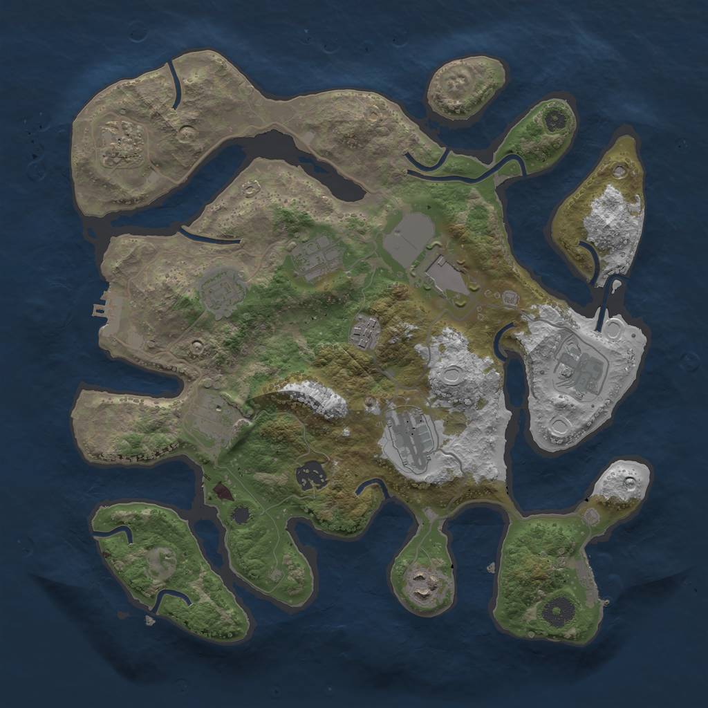 Rust Map: Procedural Map, Size: 3500, Seed: 1879918103, 17 Monuments