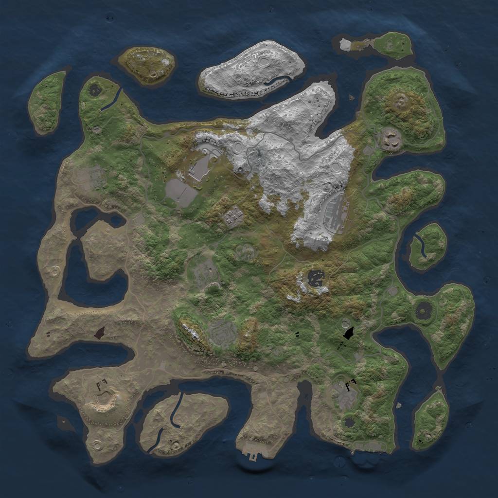 Rust Map: Procedural Map, Size: 4250, Seed: 261336518, 18 Monuments