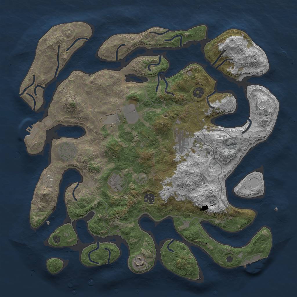 Rust Map: Procedural Map, Size: 4000, Seed: 173268, 15 Monuments