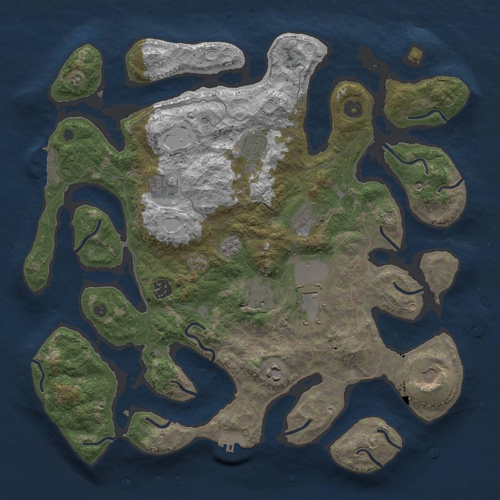 Rust Map: Procedural Map, Size: 4000, Seed: 776558, 17 Monuments