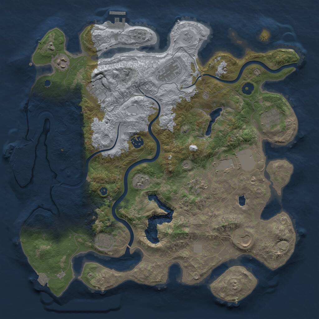 Rust Map: Procedural Map, Size: 4000, Seed: 776558, 16 Monuments