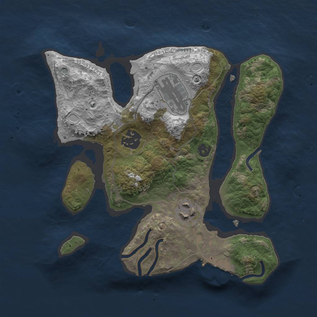 Rust Map: Procedural Map, Size: 2500, Seed: 725837207, 9 Monuments