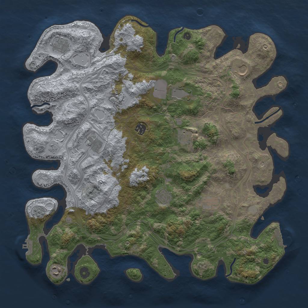 Rust Map: Procedural Map, Size: 4250, Seed: 31910, 18 Monuments