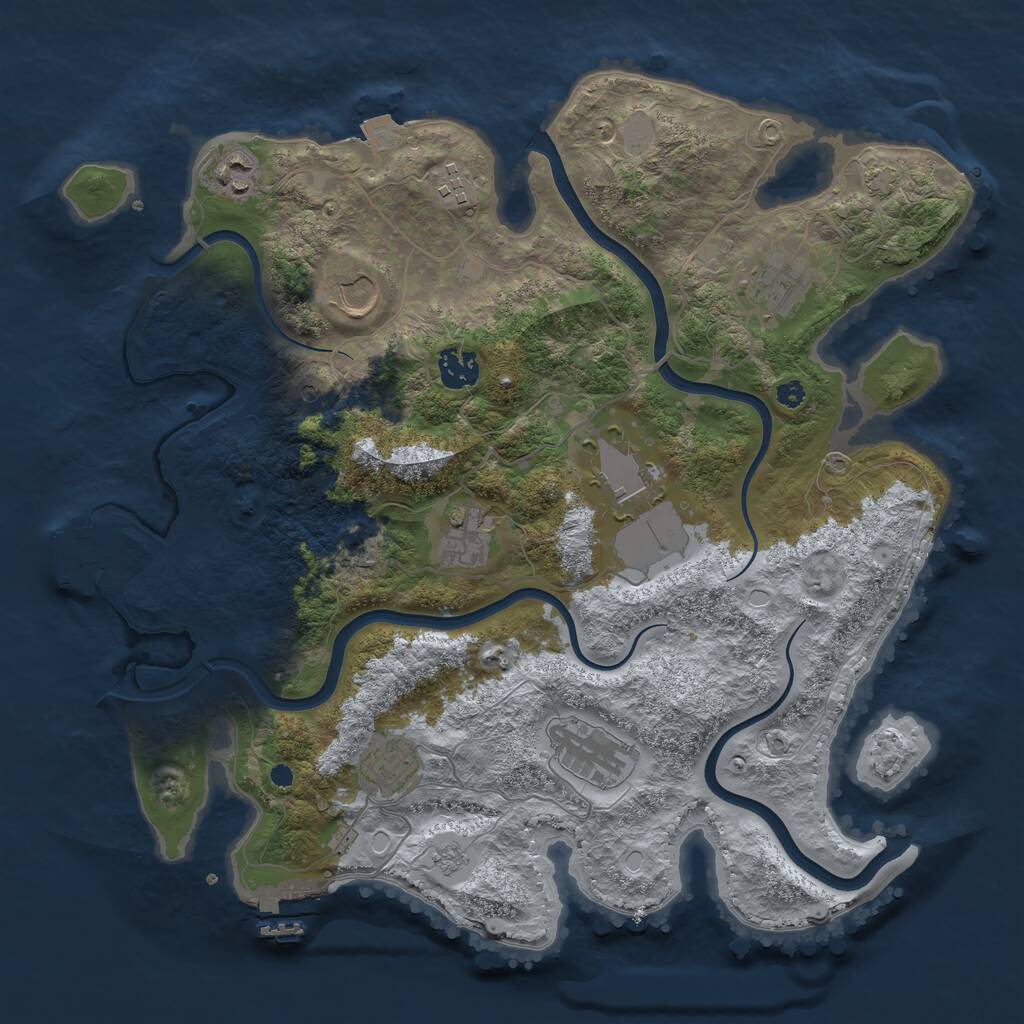 Rust Map: Procedural Map, Size: 3700, Seed: 100294882, 15 Monuments