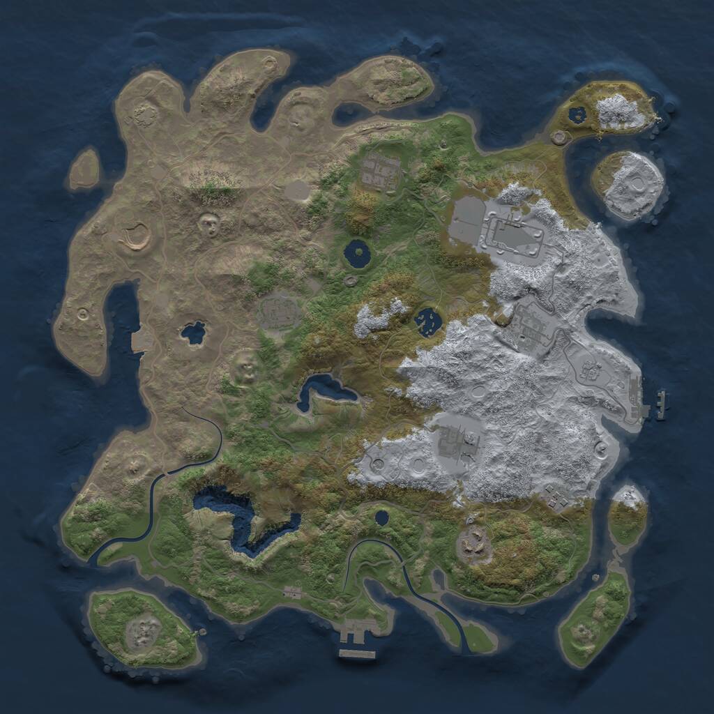 Rust Map: Procedural Map, Size: 4000, Seed: 968613, 15 Monuments