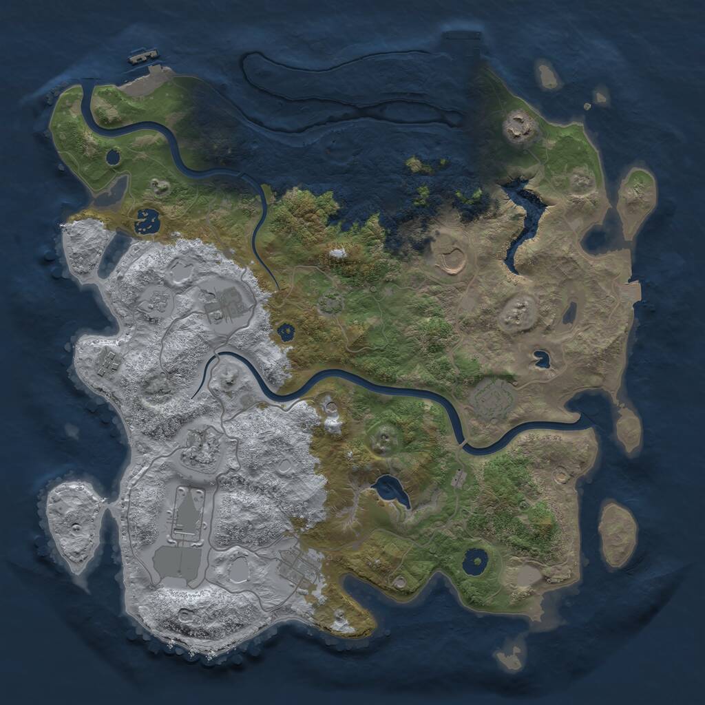 Rust Map: Procedural Map, Size: 4000, Seed: 3522342, 15 Monuments