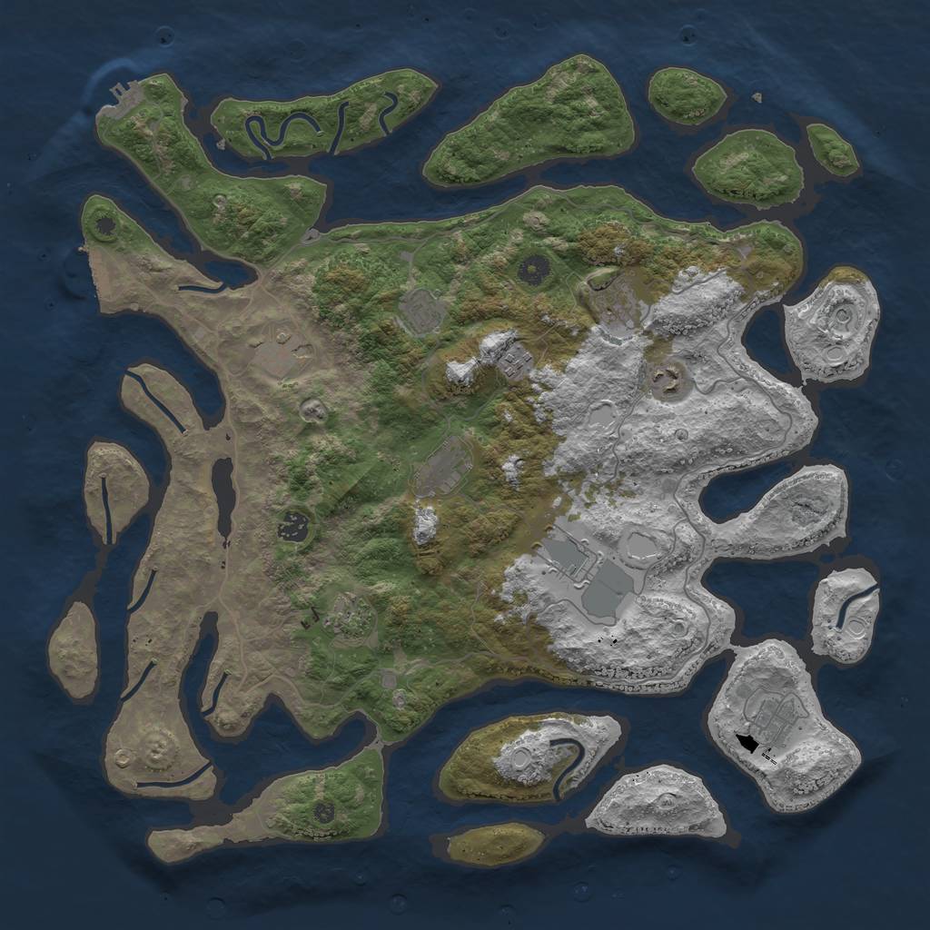 Rust Map: Procedural Map, Size: 4500, Seed: 875956478, 18 Monuments