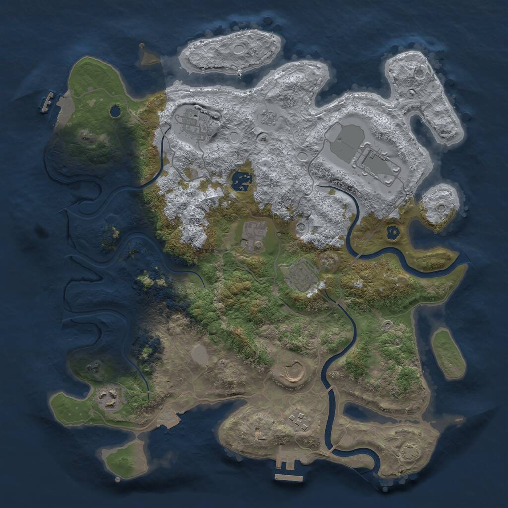 Rust Map: Procedural Map, Size: 3700, Seed: 8194537, 14 Monuments