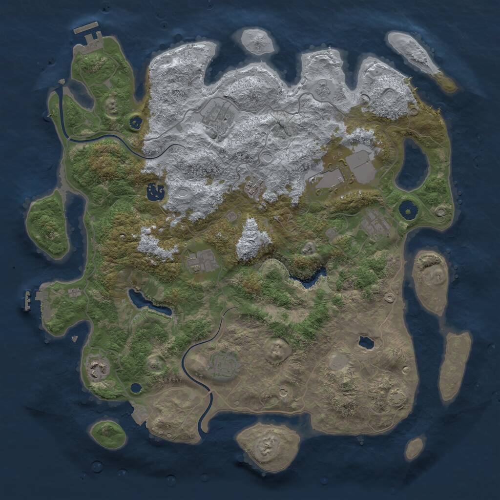 Rust Map: Procedural Map, Size: 4000, Seed: 12558333, 14 Monuments