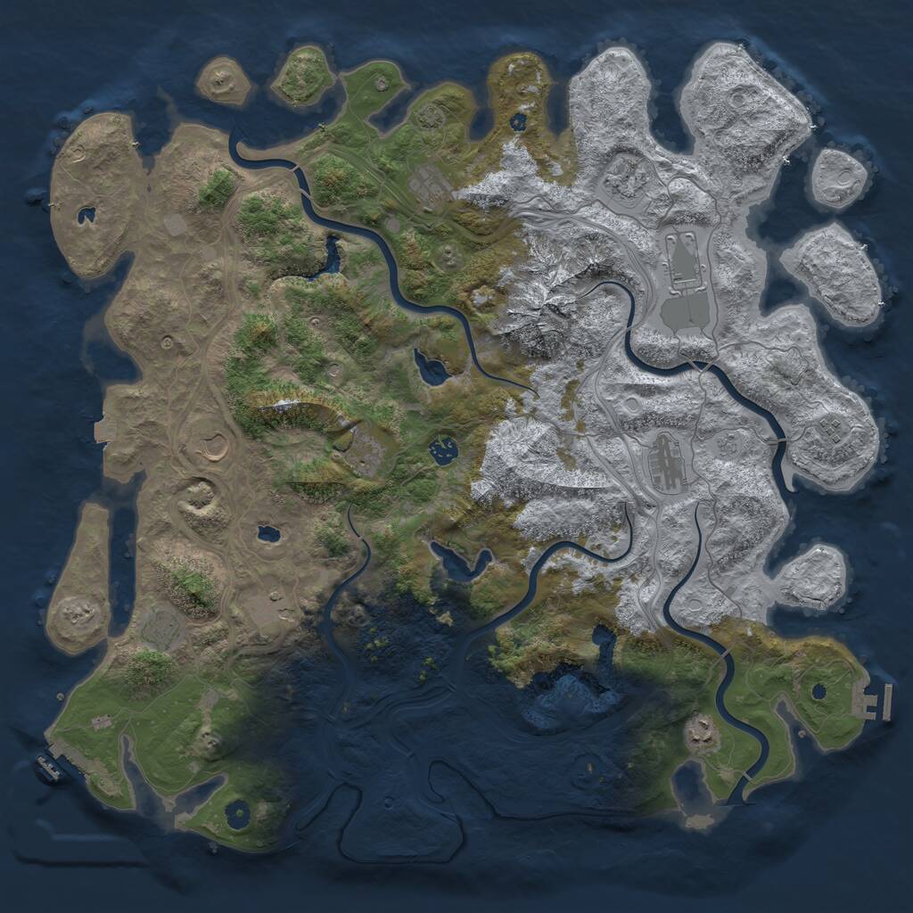 Rust Map: Procedural Map, Size: 5000, Seed: 571, 17 Monuments