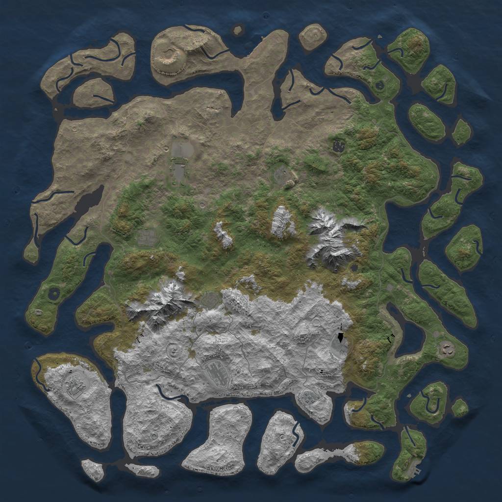 Rust Map: Procedural Map, Size: 6000, Seed: 510321166, 19 Monuments