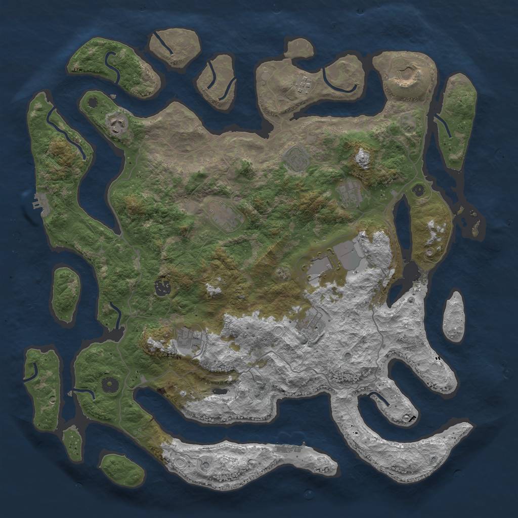 Rust Map: Procedural Map, Size: 4650, Seed: 9229229, 18 Monuments