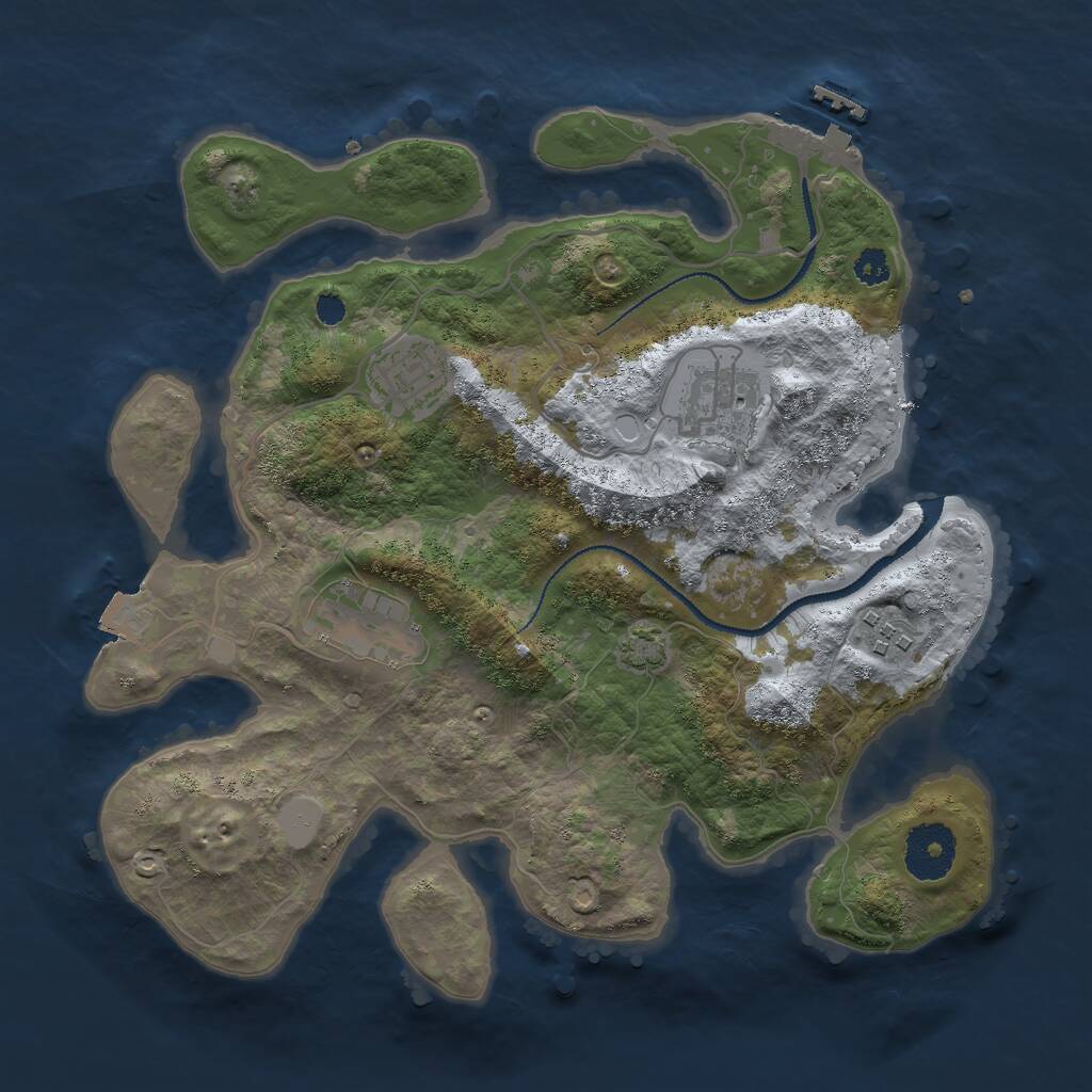 Rust Map: Procedural Map, Size: 3000, Seed: 1203863285, 7 Monuments