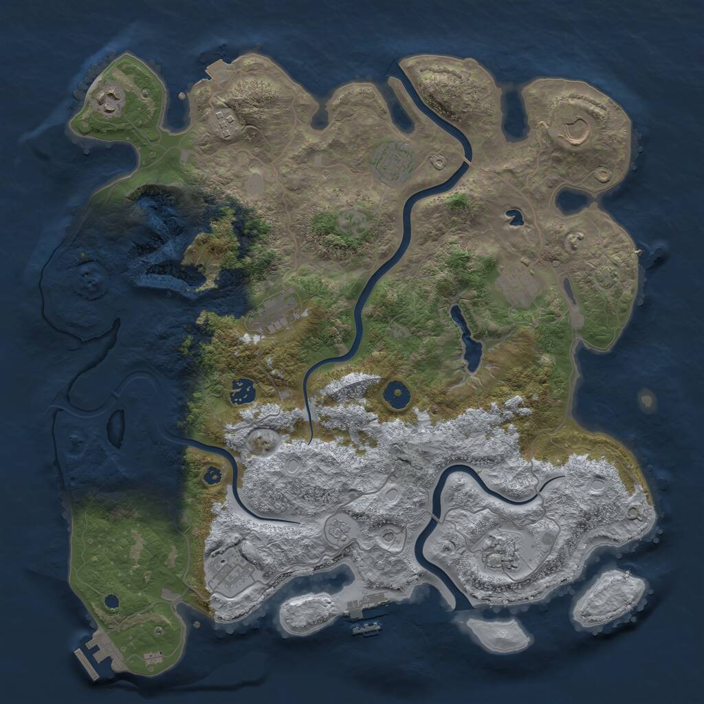 Rust Map: Procedural Map, Size: 4000, Seed: 1863613635, 15 Monuments