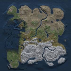 Thumbnail Rust Map: Procedural Map, Size: 4000, Seed: 1863613635, 15 Monuments