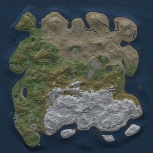 Thumbnail Rust Map: Procedural Map, Size: 4000, Seed: 1863613635, 17 Monuments