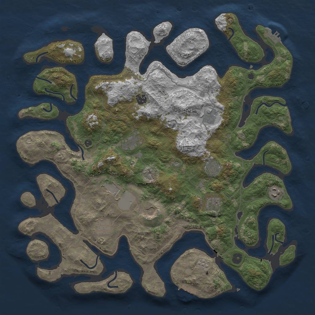 Rust Map: Procedural Map, Size: 4500, Seed: 6973211, 18 Monuments