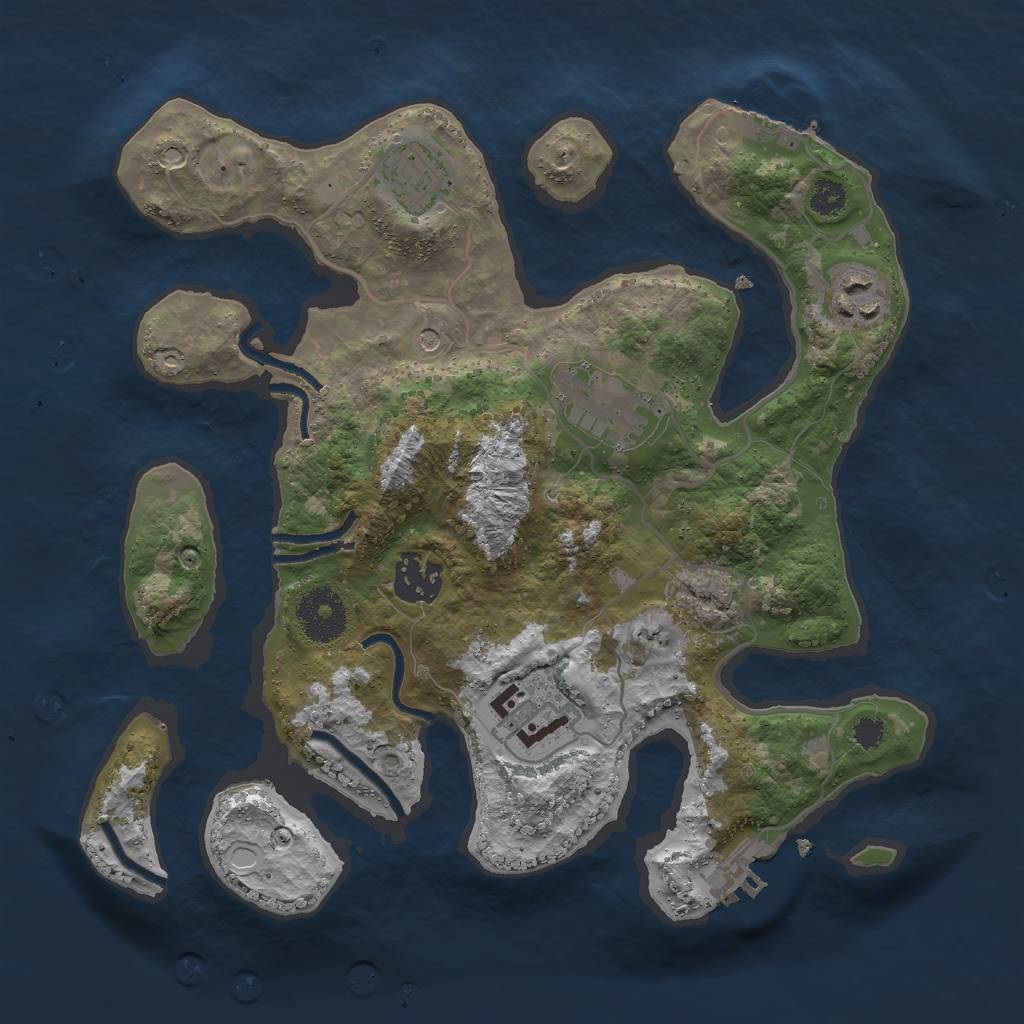 Rust Map: Procedural Map, Size: 3000, Seed: 1015780115, 13 Monuments