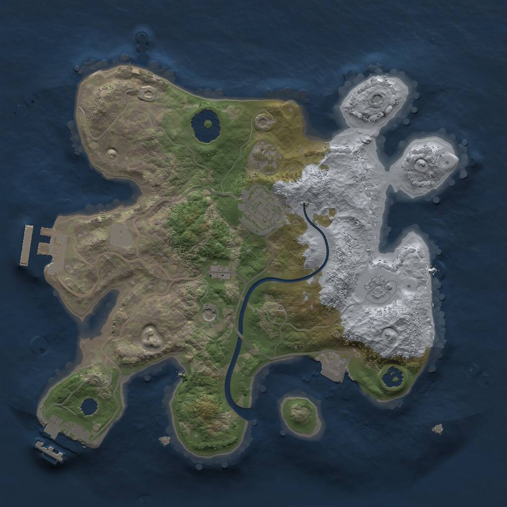 Rust Map: Procedural Map, Size: 2500, Seed: 1504075862, 6 Monuments