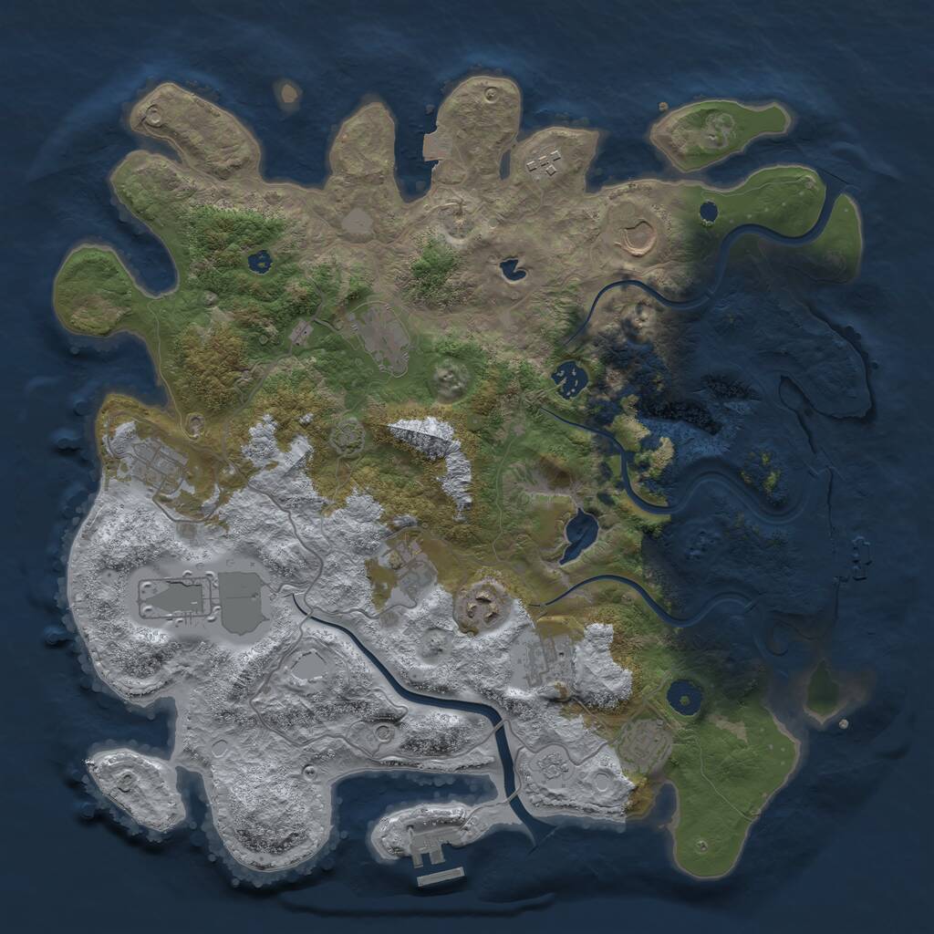 Rust Map: Procedural Map, Size: 4000, Seed: 1569669777, 16 Monuments