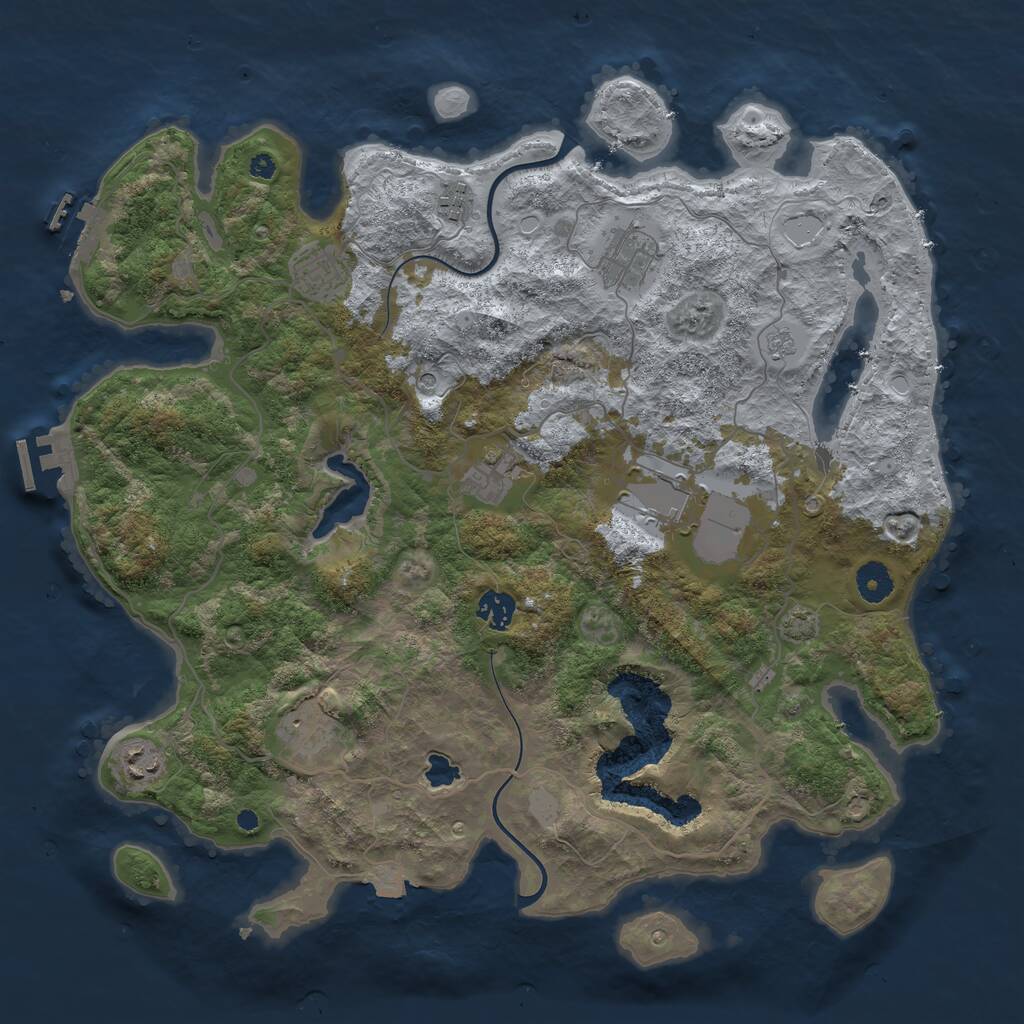Rust Map: Procedural Map, Size: 4000, Seed: 1488700616, 14 Monuments