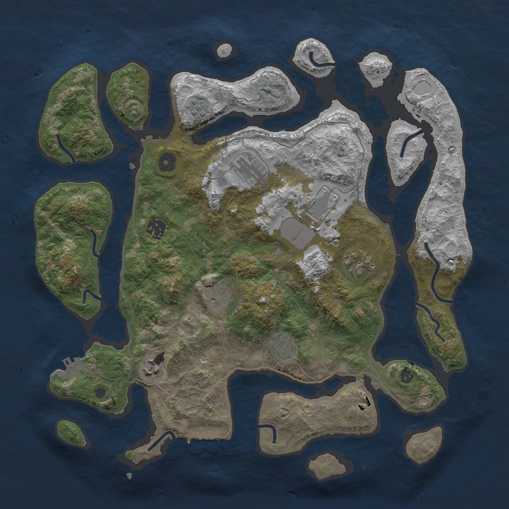 Rust Map: Procedural Map, Size: 4000, Seed: 1488700616, 16 Monuments