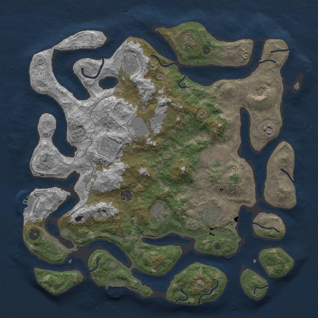 Rust Map: Procedural Map, Size: 4250, Seed: 1194791631, 19 Monuments