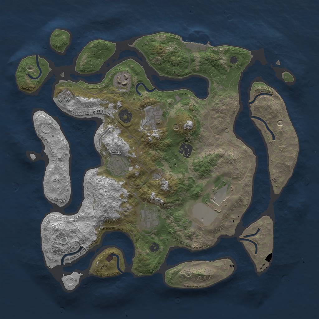 Rust Map: Procedural Map, Size: 3500, Seed: 859724, 14 Monuments