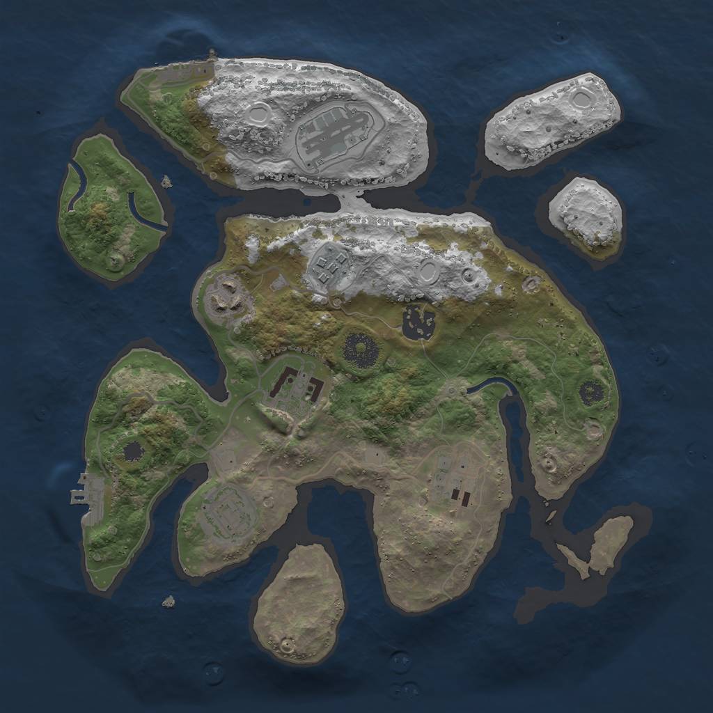 Rust Map: Procedural Map, Size: 3000, Seed: 1994623039, 14 Monuments