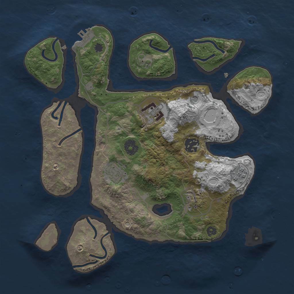 Rust Map: Procedural Map, Size: 3000, Seed: 156935, 12 Monuments