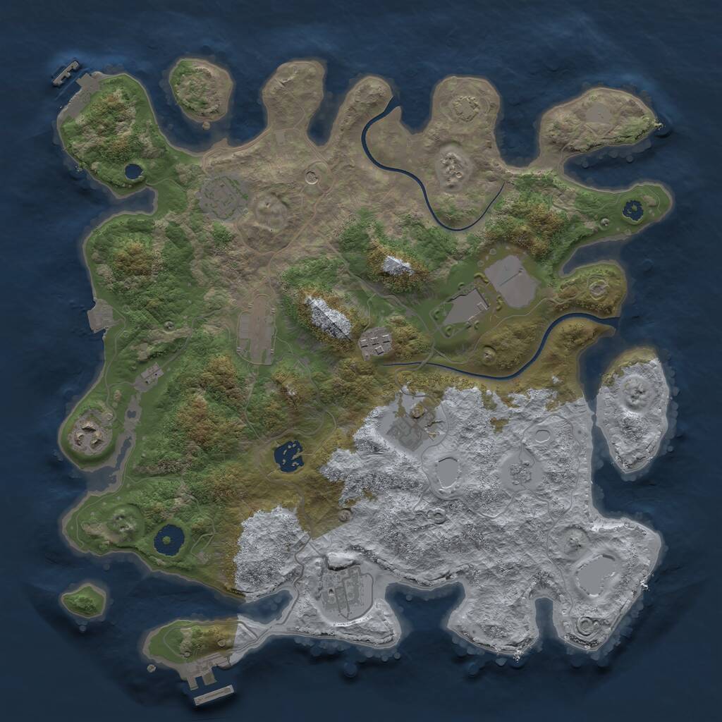 Rust Map: Procedural Map, Size: 3600, Seed: 1892914568, 14 Monuments