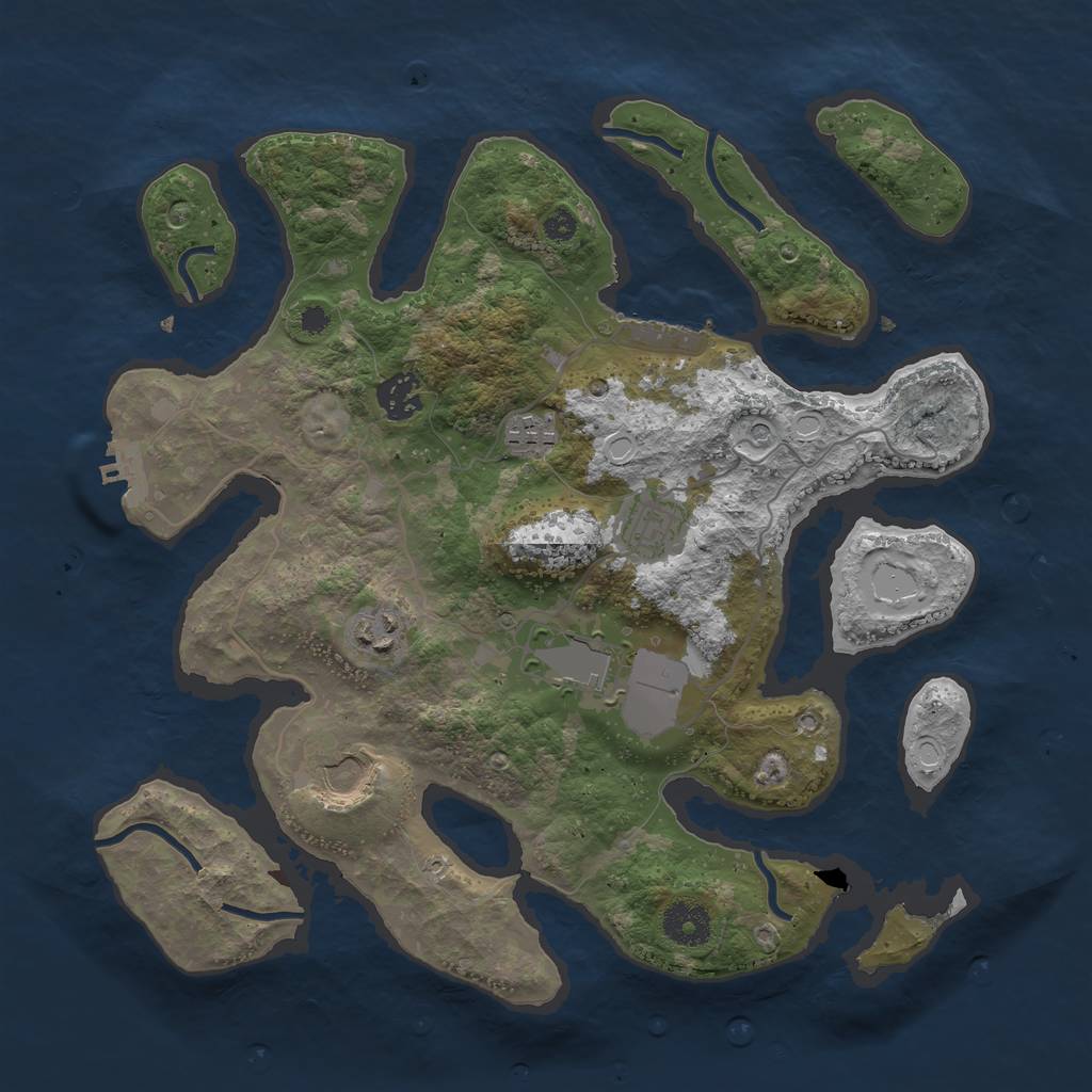 Rust Map: Procedural Map, Size: 3500, Seed: 1799594759, 14 Monuments