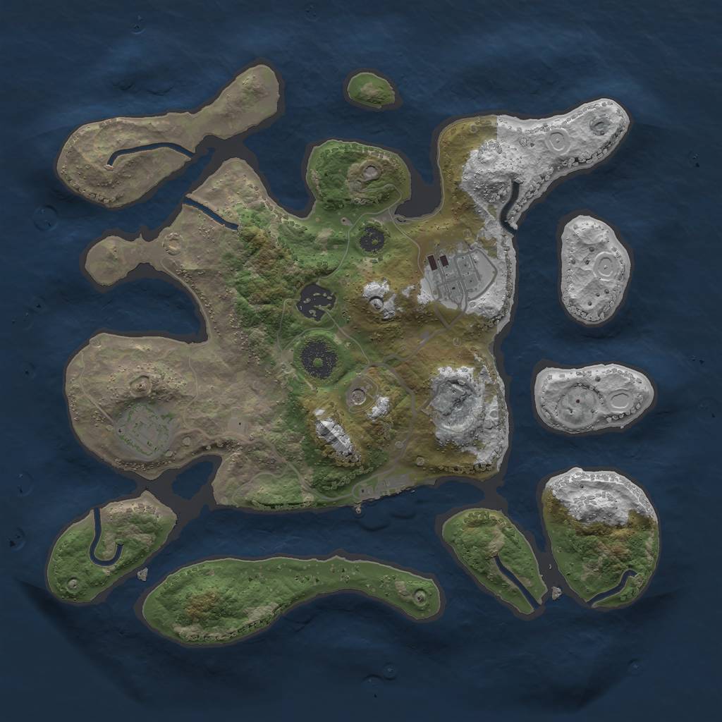 Rust Map: Procedural Map, Size: 3000, Seed: 1742329275, 10 Monuments