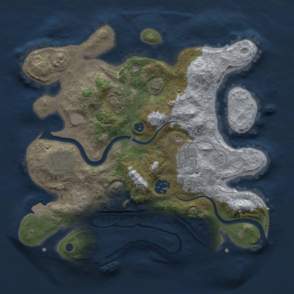 Rust Map: Procedural Map, Size: 3000, Seed: 1742329275, 10 Monuments