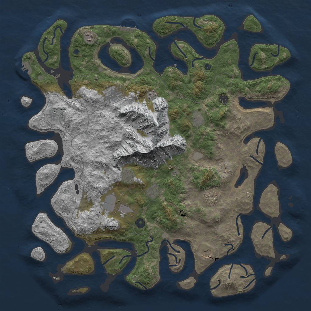 Rust Map: Procedural Map, Size: 5000, Seed: 4639, 19 Monuments