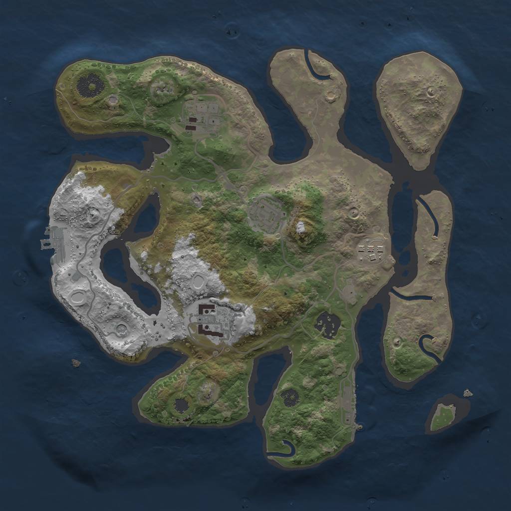 Rust Map: Procedural Map, Size: 3000, Seed: 103295671, 13 Monuments