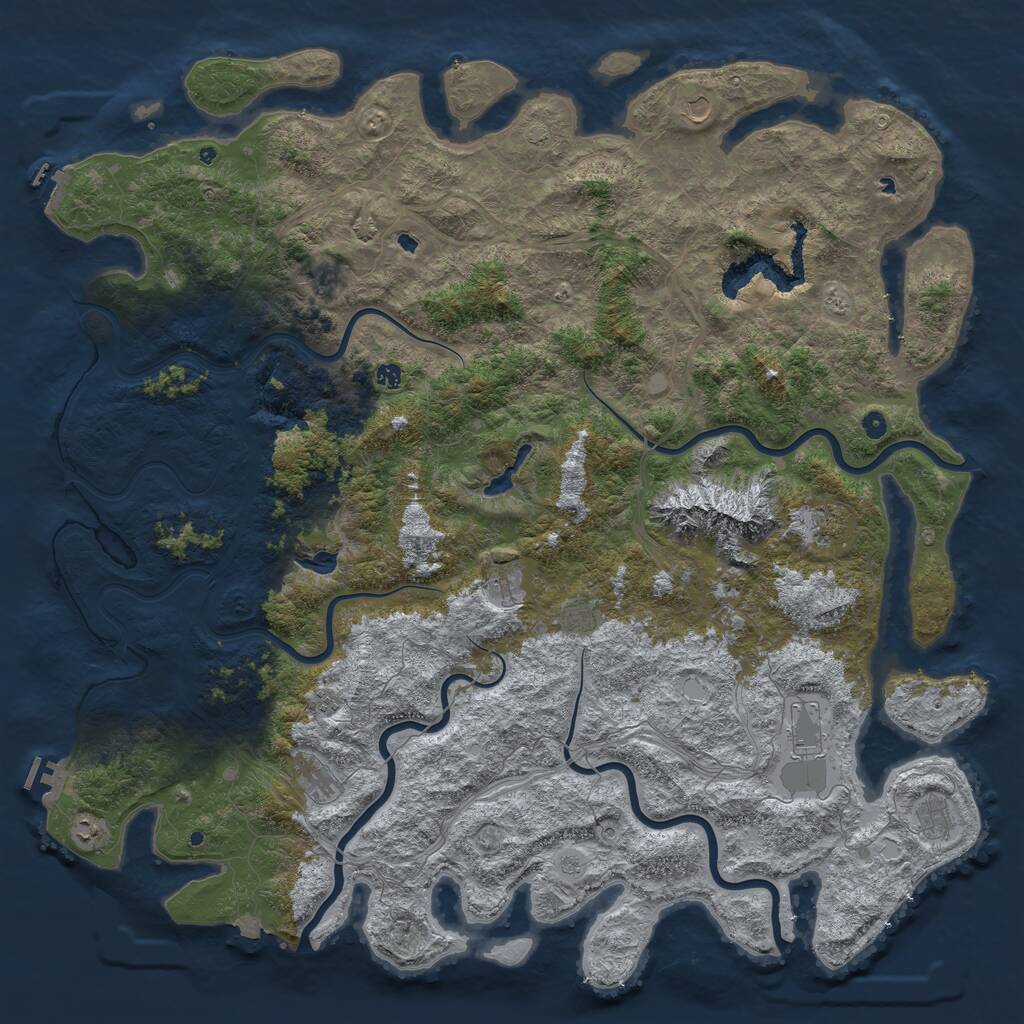 Rust Map: Procedural Map, Size: 6000, Seed: 1234367, 17 Monuments