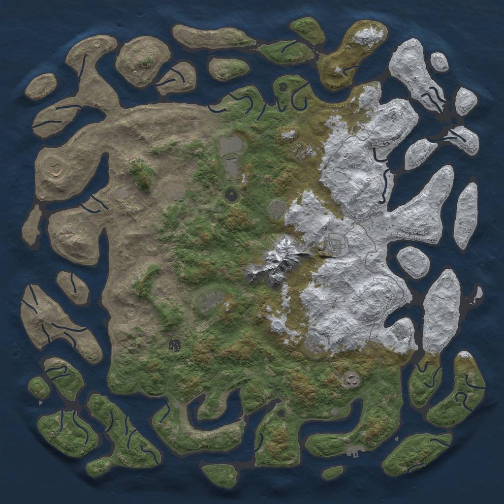 Rust Map: Procedural Map, Size: 6000, Seed: 795197, 19 Monuments