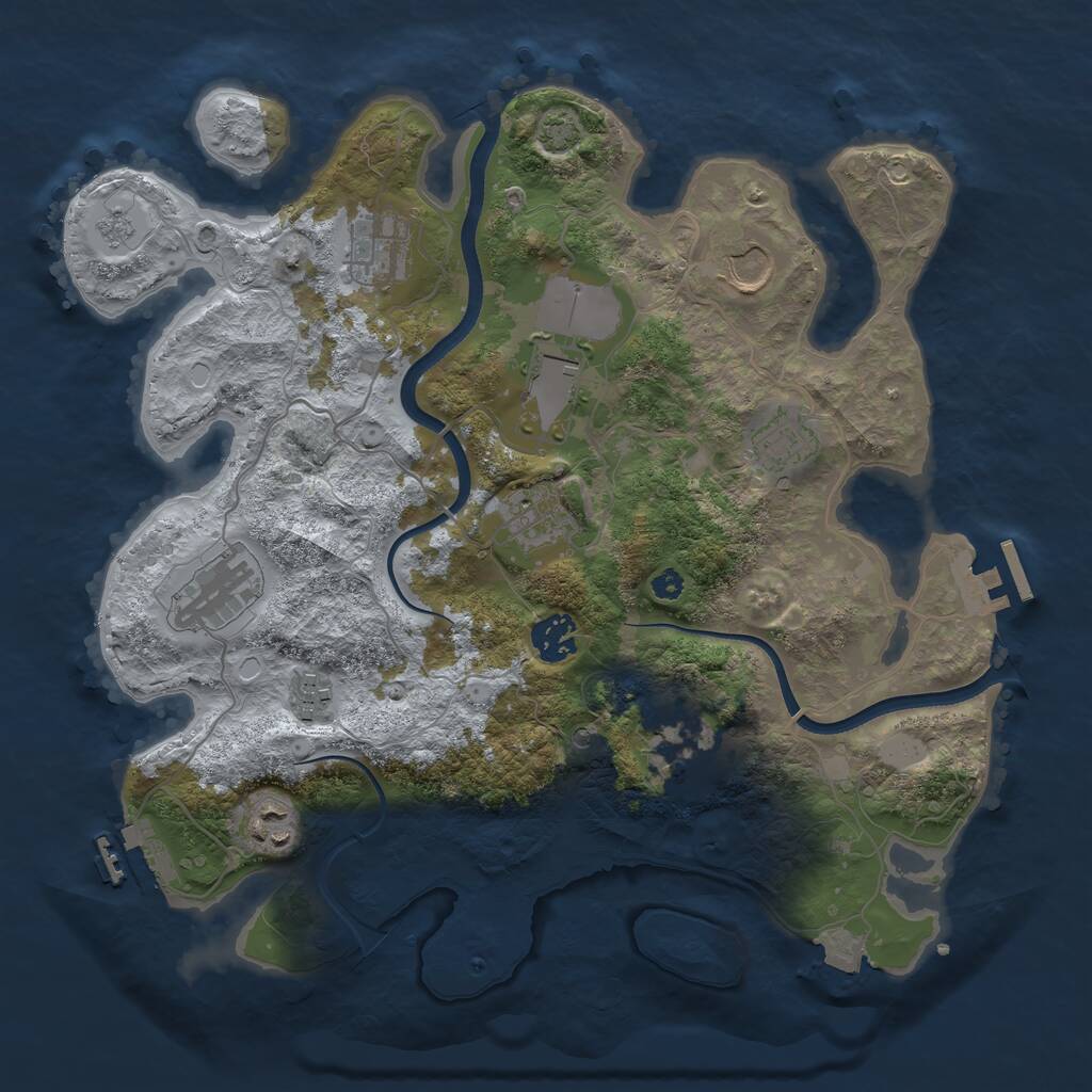 Rust Map: Procedural Map, Size: 3501, Seed: 12002, 16 Monuments