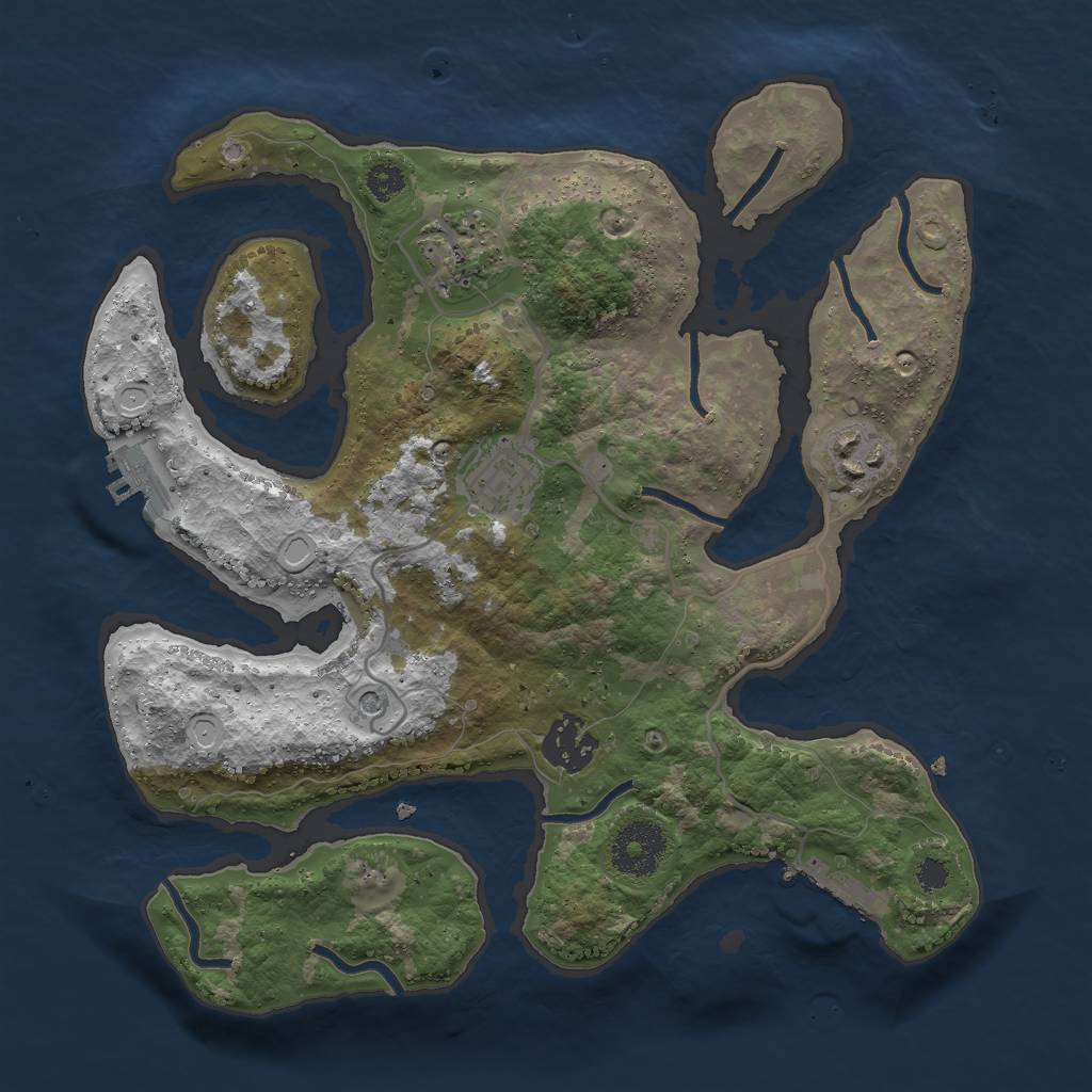 Rust Map: Procedural Map, Size: 3000, Seed: 381608903, 12 Monuments