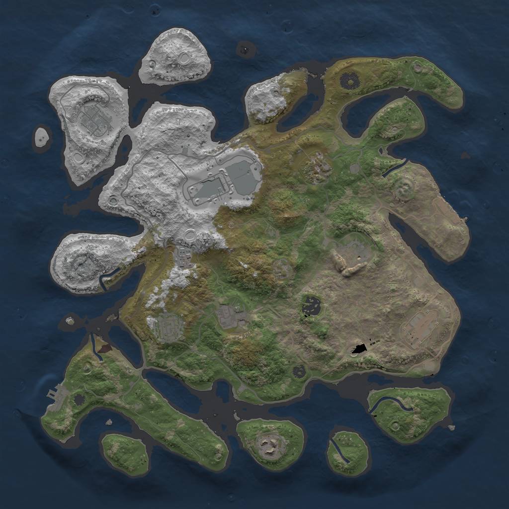 Rust Map: Procedural Map, Size: 4000, Seed: 360629590, 18 Monuments