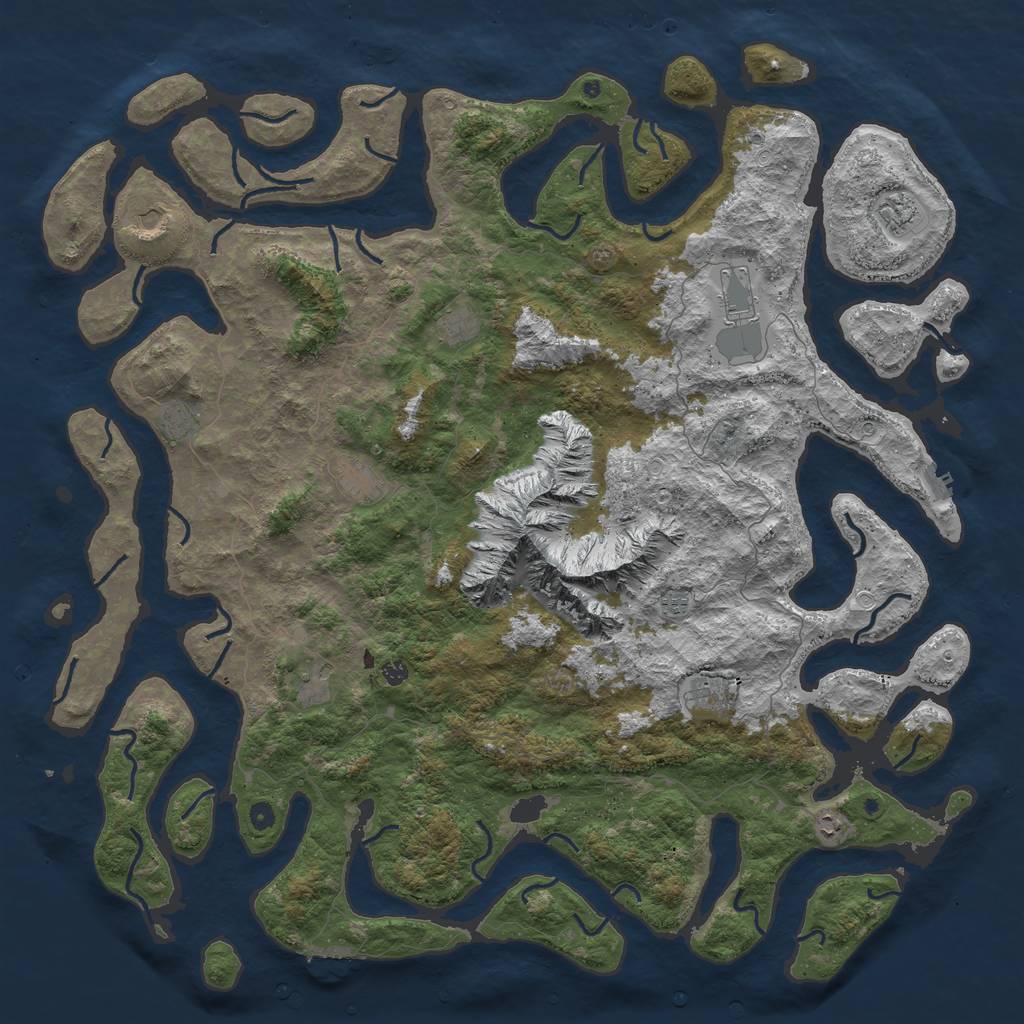 Rust Map: Procedural Map, Size: 6000, Seed: 42815605, 19 Monuments