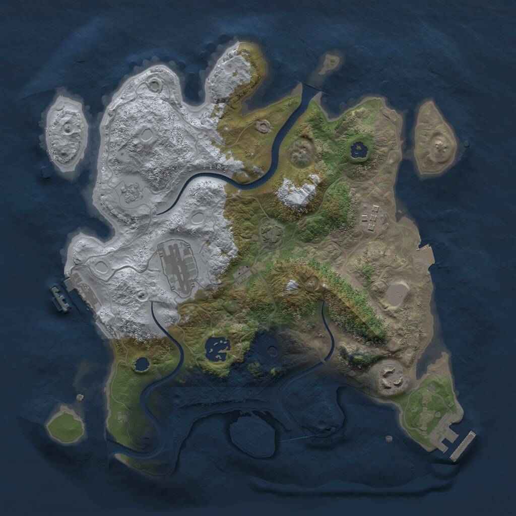Rust Map: Procedural Map, Size: 3000, Seed: 776354085, 10 Monuments