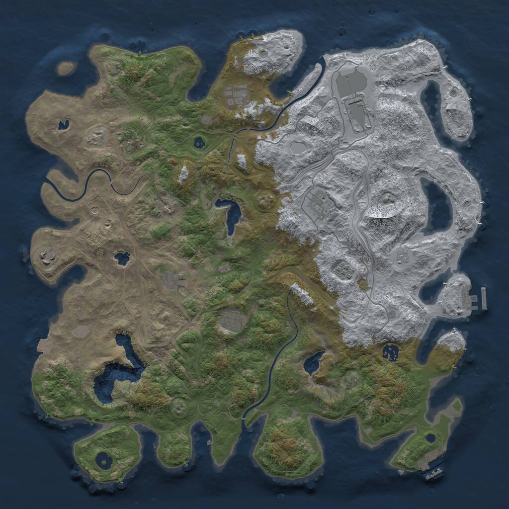 Rust Map: Procedural Map, Size: 4500, Seed: 65136584, 15 Monuments